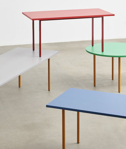 Two-Colour table, 200 x 90 cm, ochre - light grey