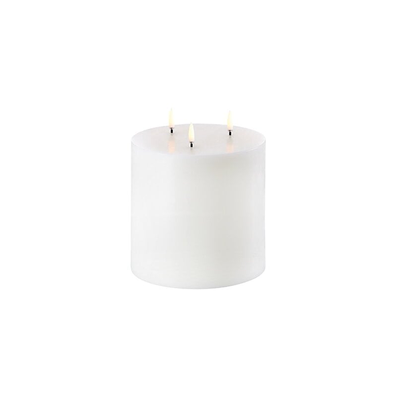 LED pillar candle by Uyuni Lighting #triple-flame, nordic white #