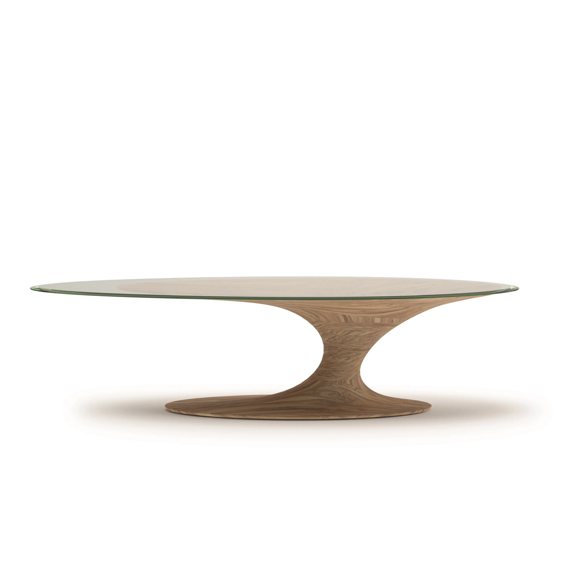 Uragano - Oval Wood And Glass Dining Table by Natuzzi Italia