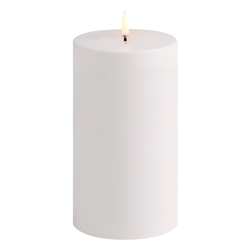 Outdoor LED pillar candle by Uyuni Lighting #10,1 x 17,8 cm, white #