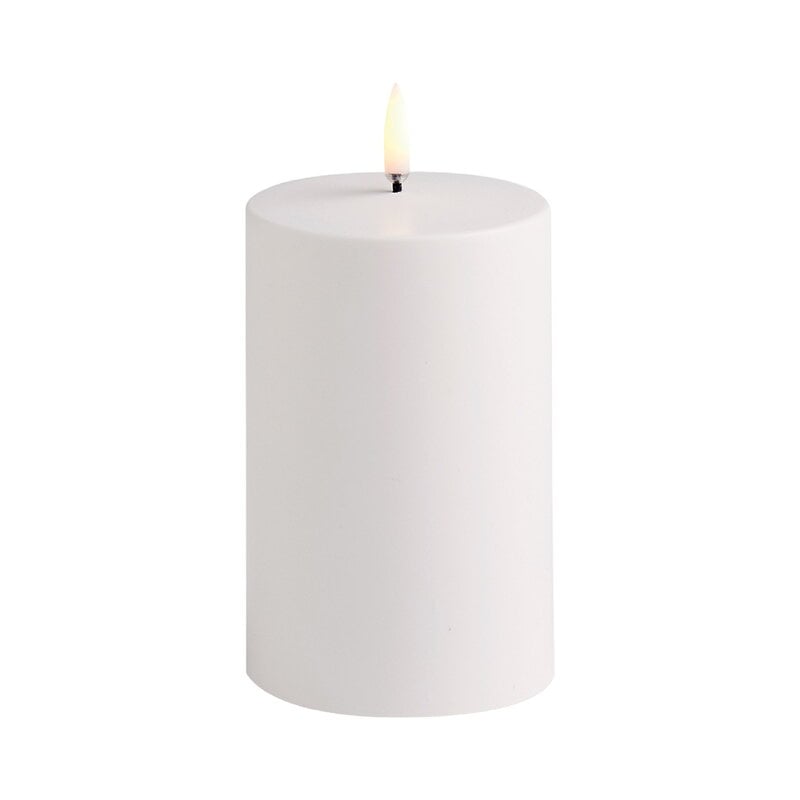 Outdoor LED pillar candle by Uyuni Lighting #7,8 x 12,8 cm, white #