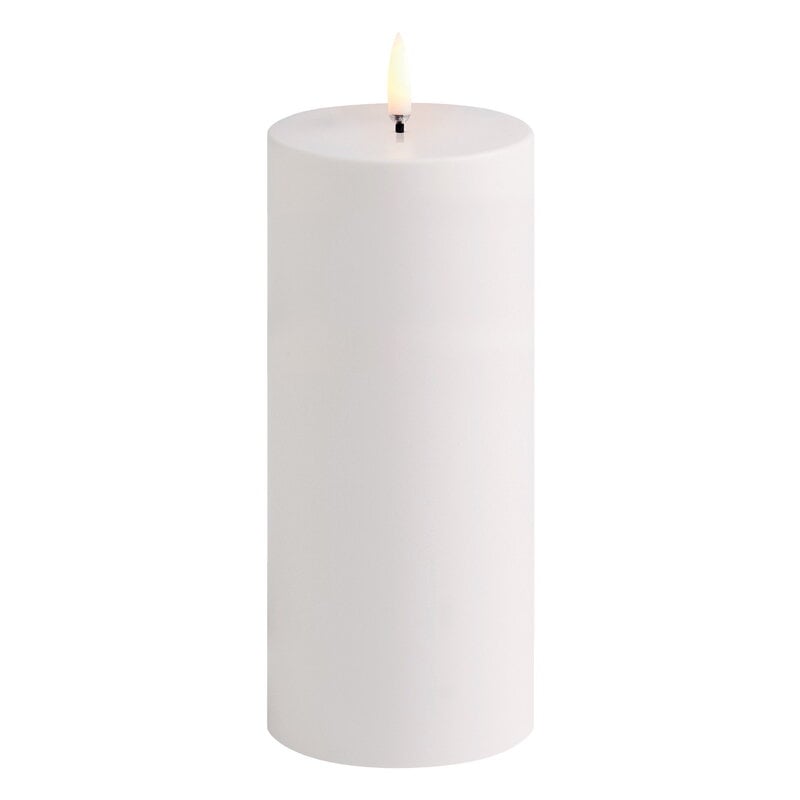 Outdoor LED pillar candle by Uyuni Lighting #7,8 x 17,8 cm, white #