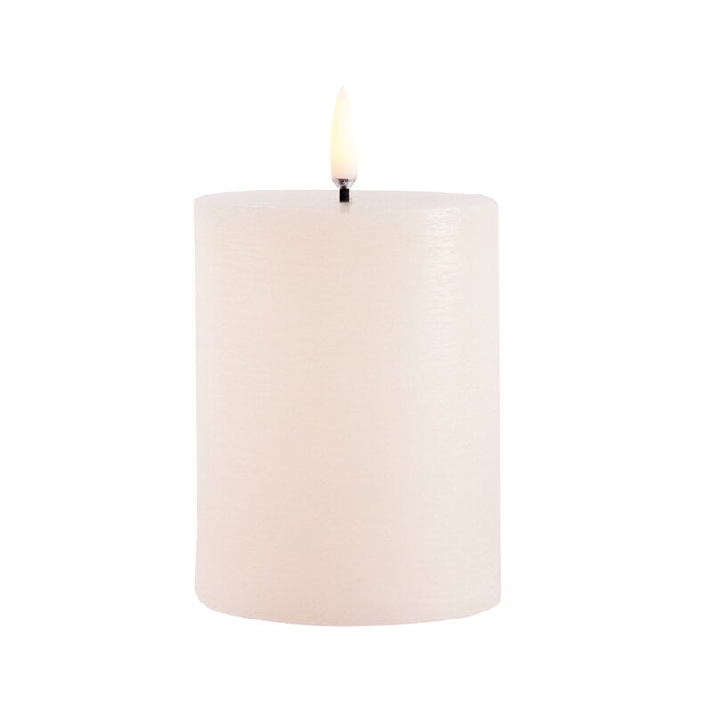 LED pillar candle by Uyuni Lighting #7,8 x 10 cm, rustic texture, vanilla #