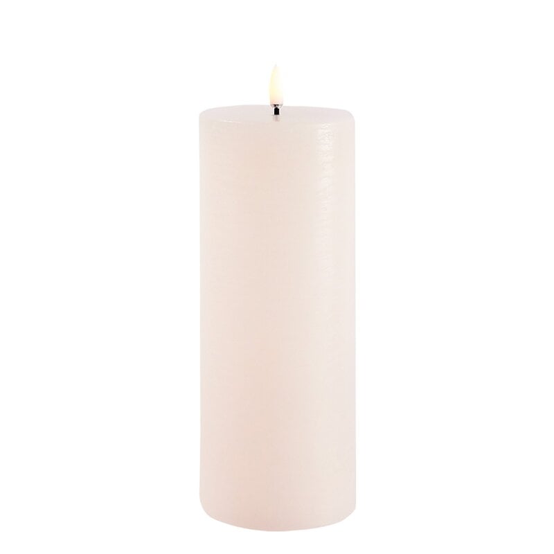 LED pillar candle by Uyuni Lighting #7,8 x 20 cm, rustic texture, vanilla #