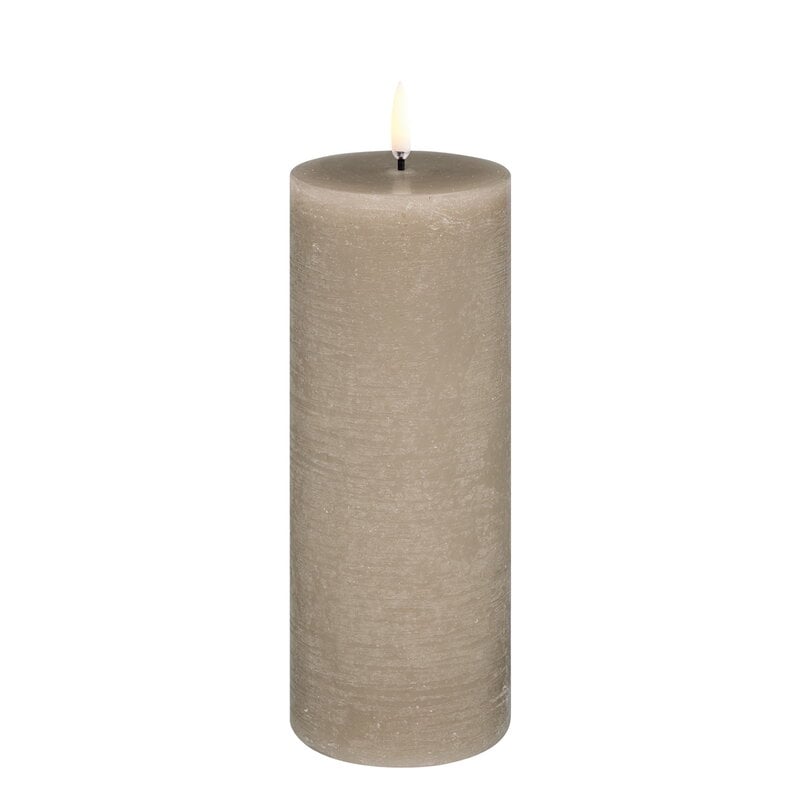 LED pillar candle by Uyuni Lighting #7,8 x 20 cm, rustic texture, sandstone #