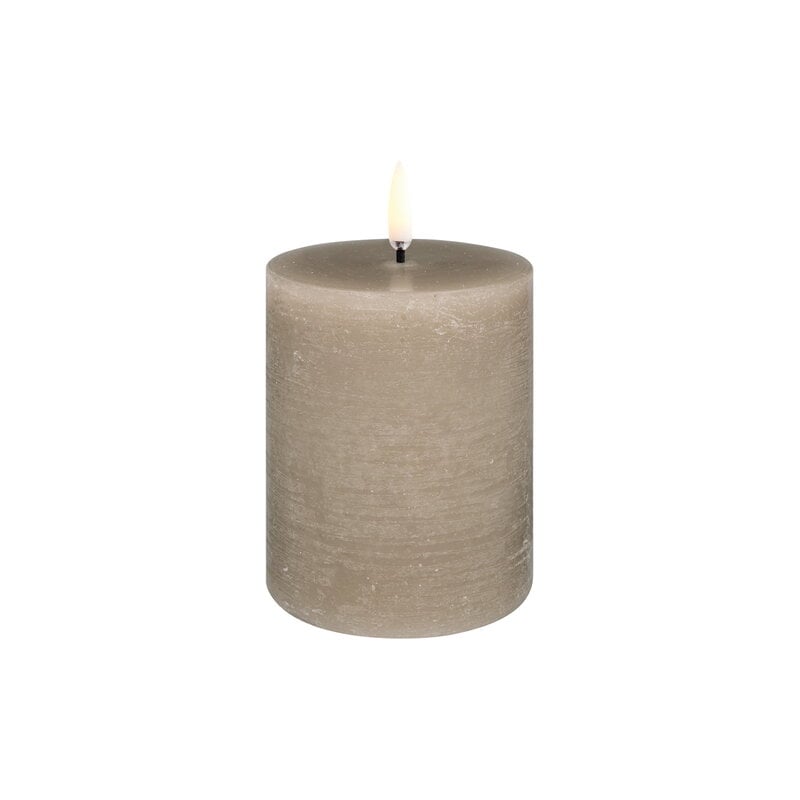 LED pillar candle by Uyuni Lighting #7,8 x 10 cm, rustic texture, sandstone #