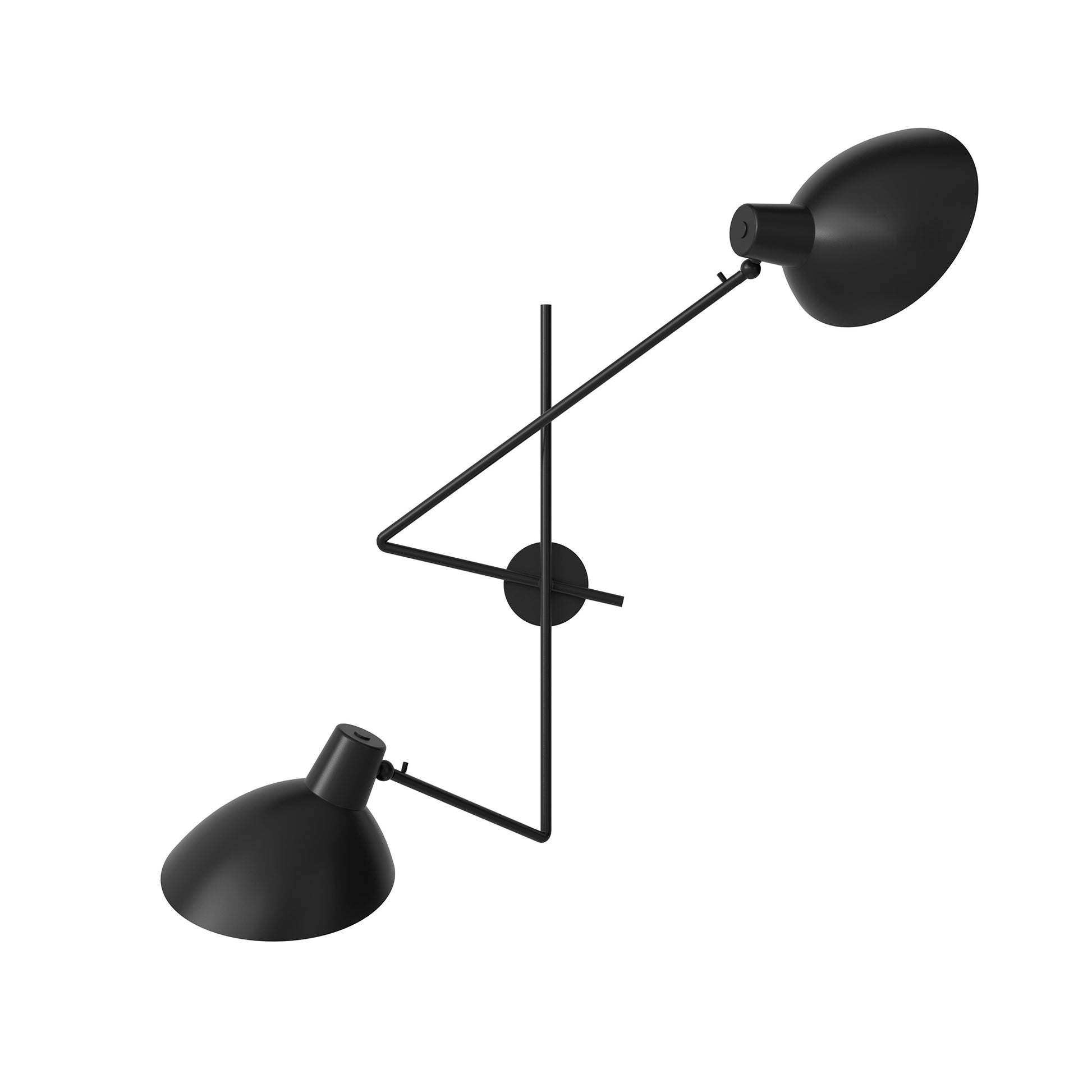 Wall Lamp Vv Cinquanta Twin by Astep #Black Mount / Black Reflectors