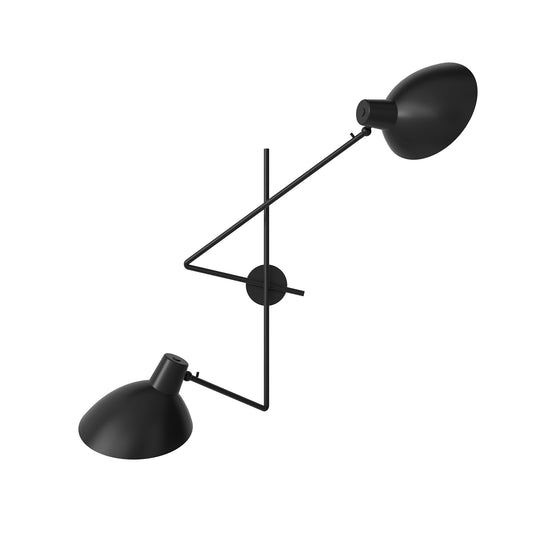 Wall Lamp Vv Cinquanta Twin by Astep #Black Mount / Black Reflectors