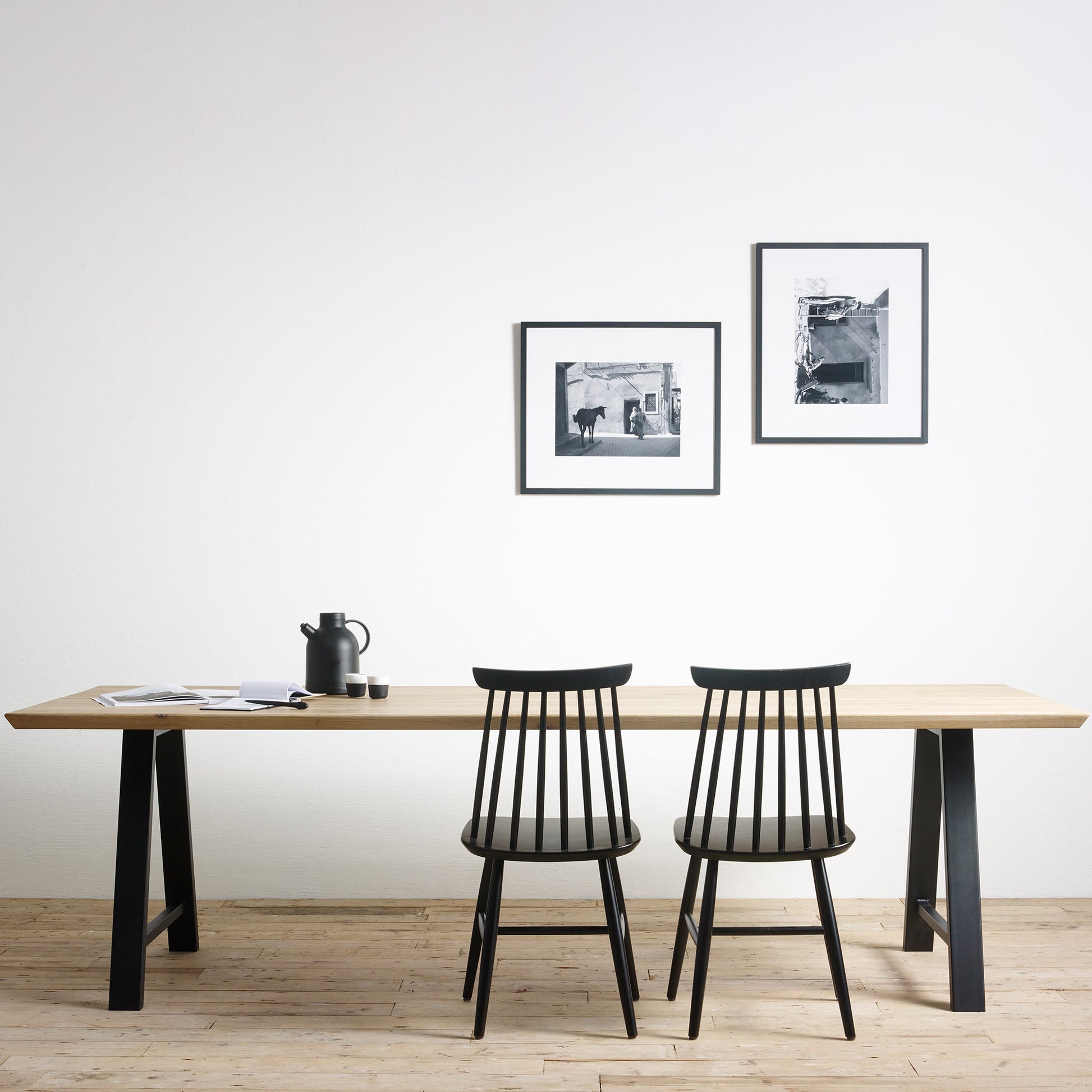 Rectangular Steel And Wood Table Albert A Base by Vincent Sheppard