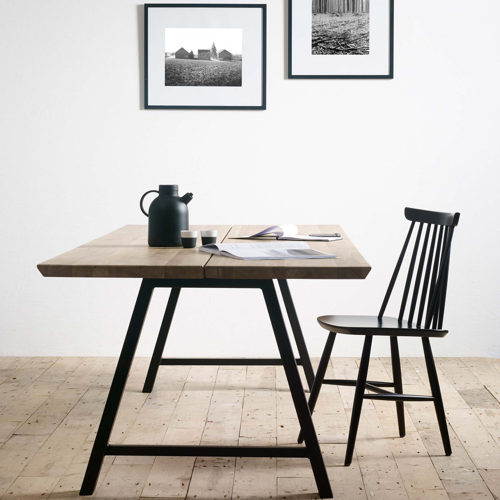 Rectangular Steel And Wood Table Albert A Base by Vincent Sheppard