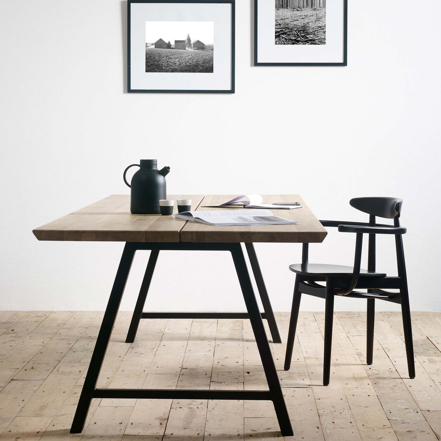 Rectangular Steel And Wood Table Albert A Base by Vincent Sheppard