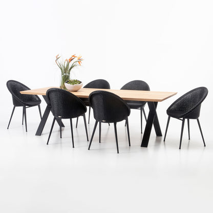 Rectangular Steel And Wood Table Albert X Base by Vincent Sheppard