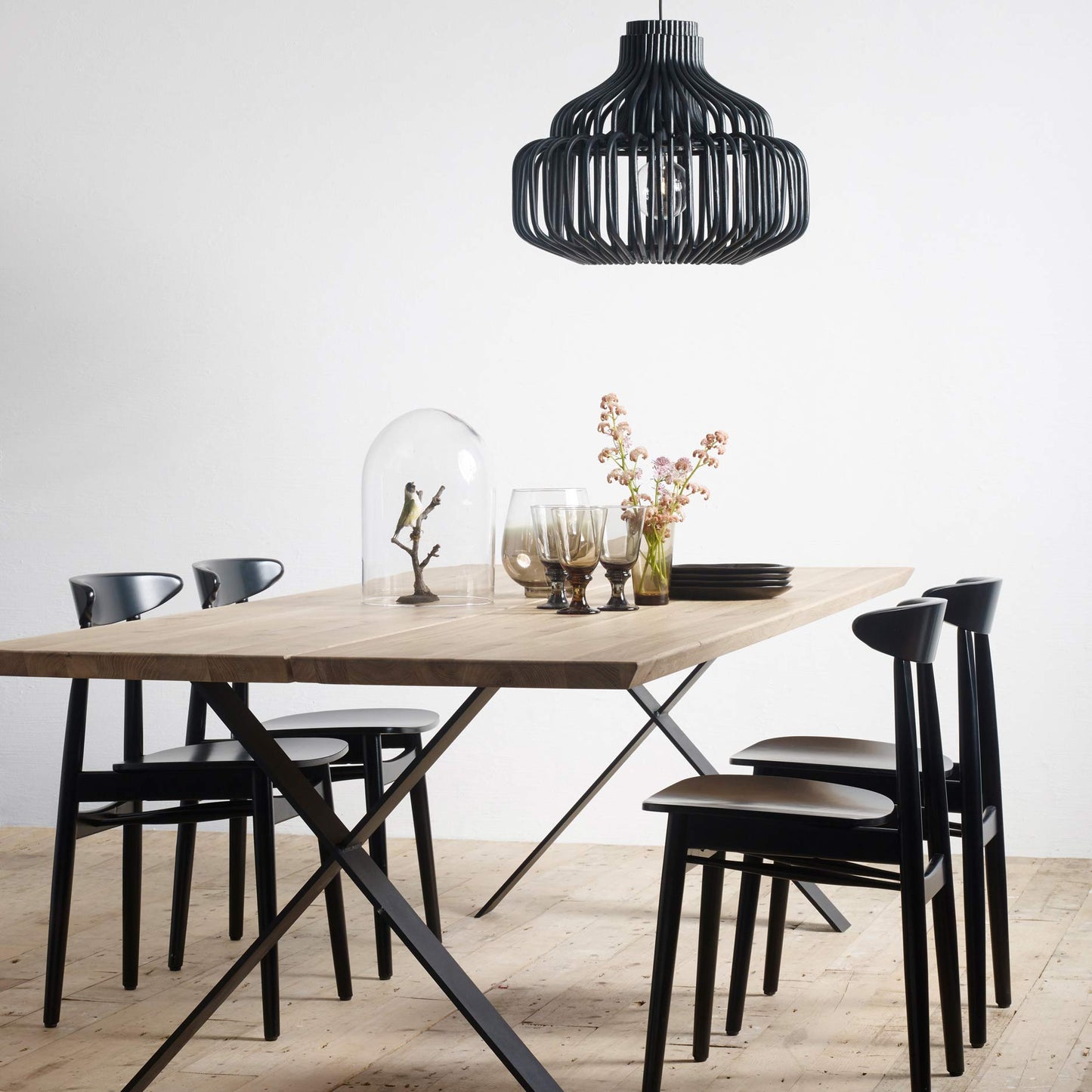 Rectangular Steel And Wood Table Albert X Base by Vincent Sheppard