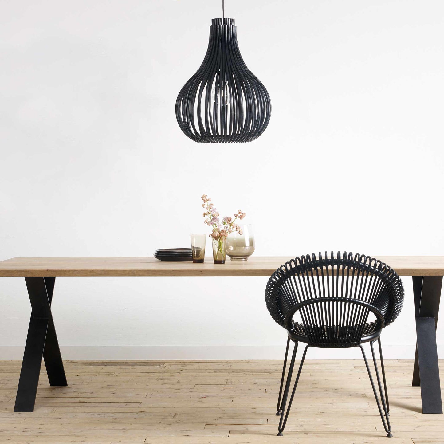 Rattan Pendant Lamp Bulb by Vincent Sheppard #Black