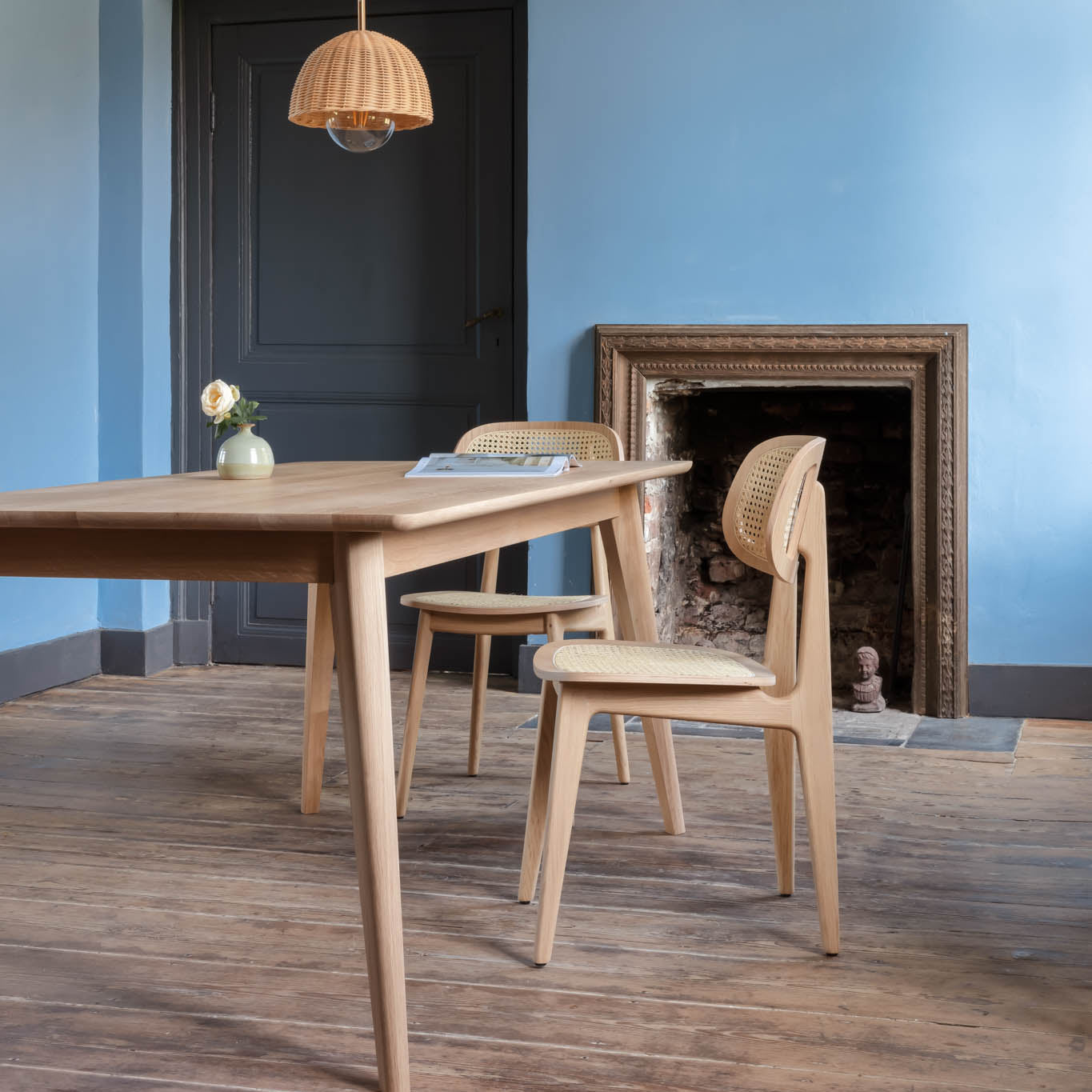 wooden dining chair with Woven Cane seat Titus by Vincent Sheppard #Natural oak