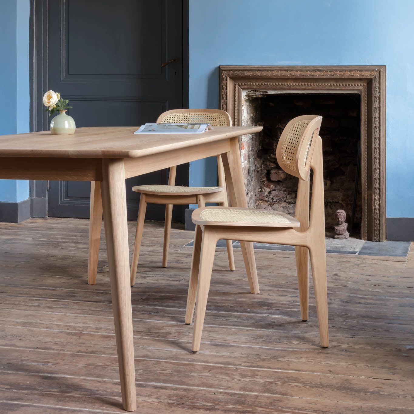 wooden dining chair with Woven Cane seat Titus by Vincent Sheppard #Natural oak