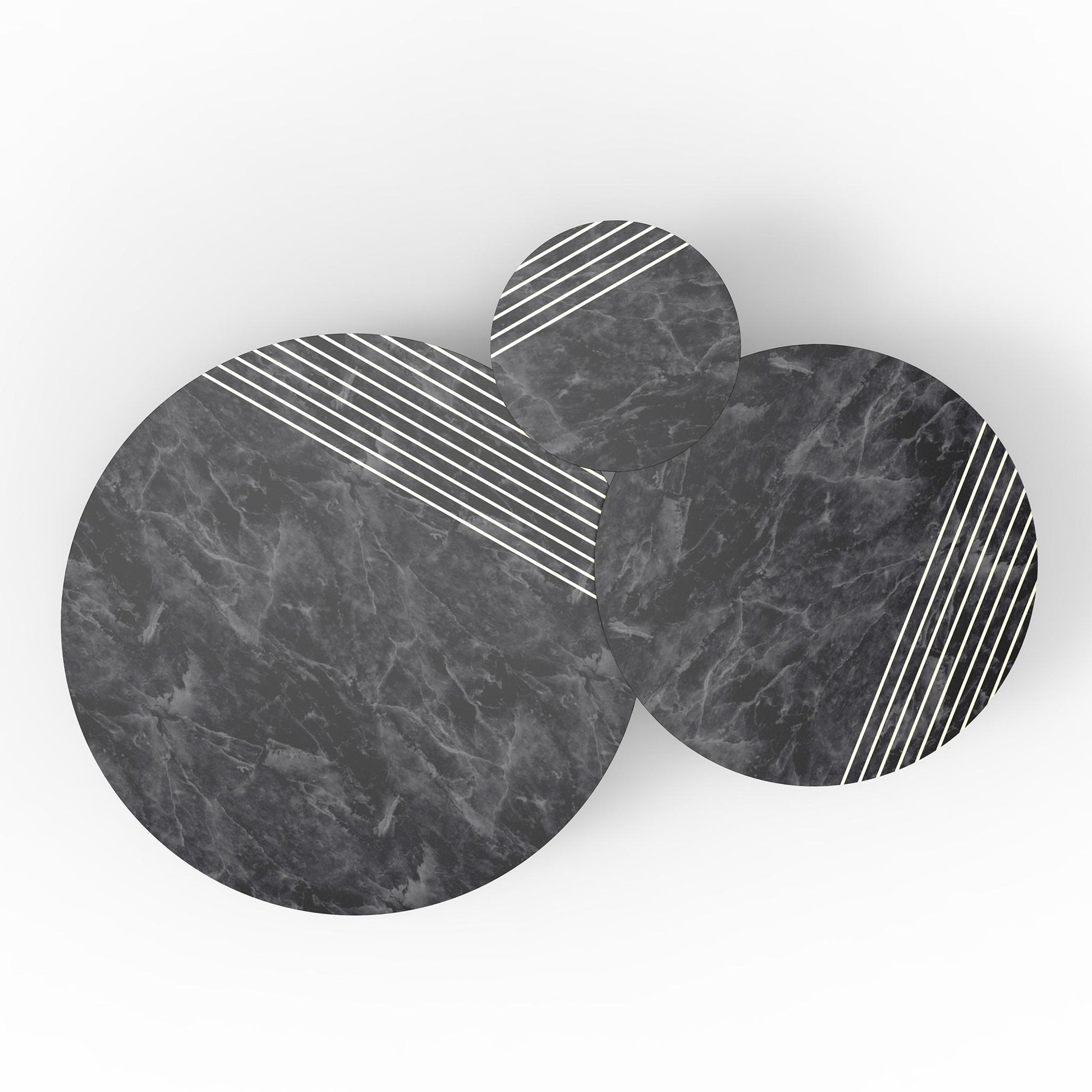 Round Coffee Table Groove by Vincent Sheppard #Ø96 x H30 / Nero marquina marble / Black