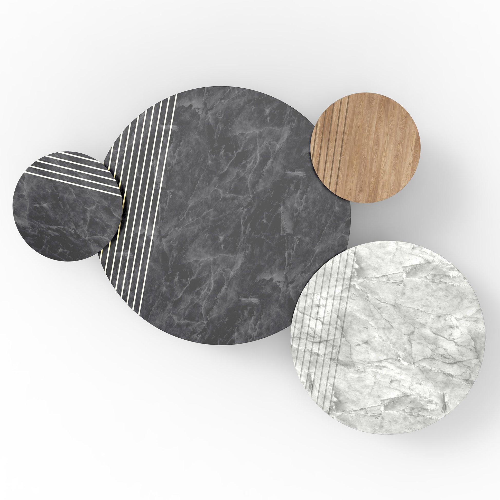 Round Coffee Table Groove by Vincent Sheppard #Ø72 x H34 / Carrara marble / Black