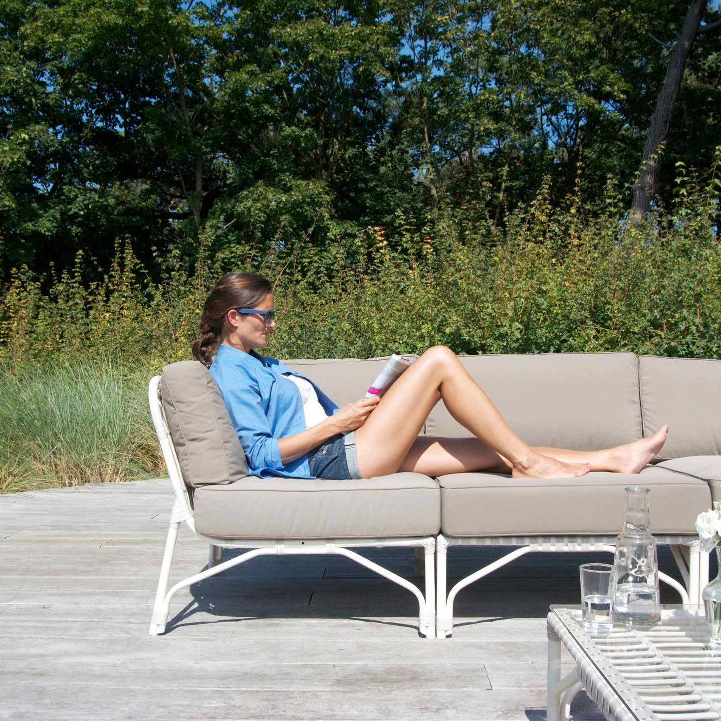 Modular Wicker Garden Sofa Lucy by Vincent Sheppard