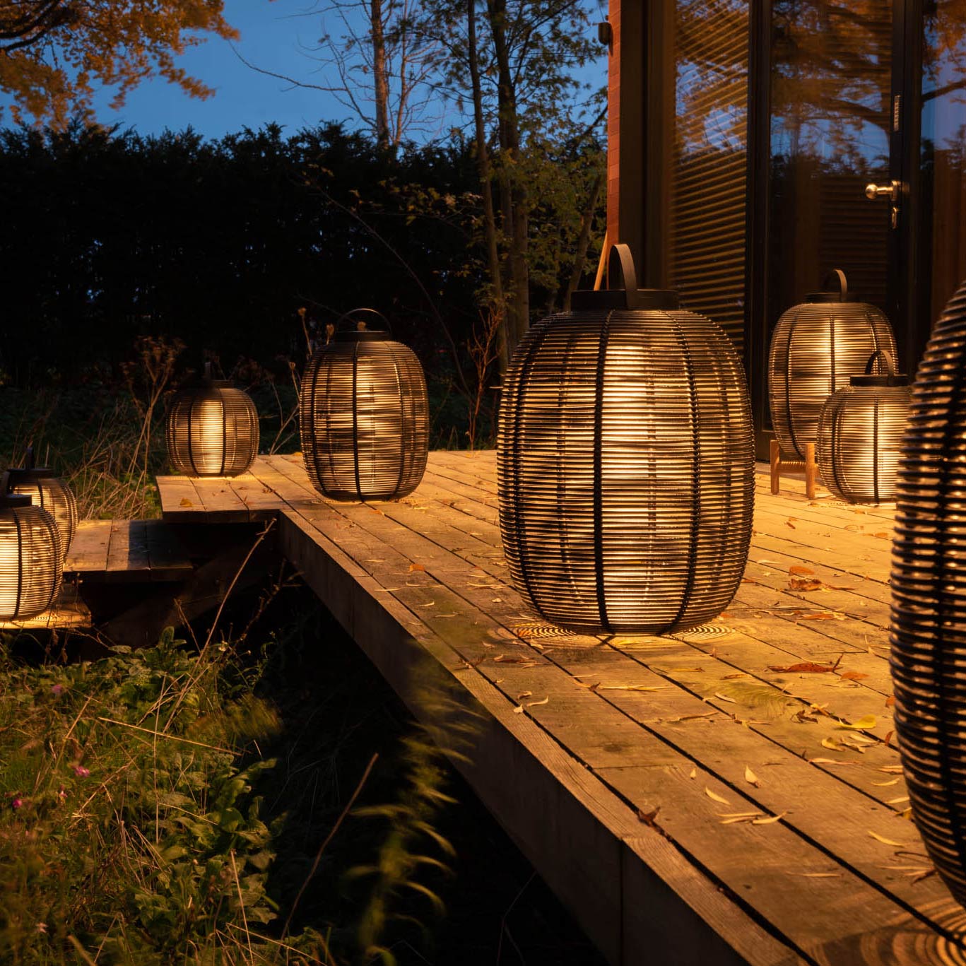 Solar Powered Wicker Lantern Tika by Vincent Sheppard #Black