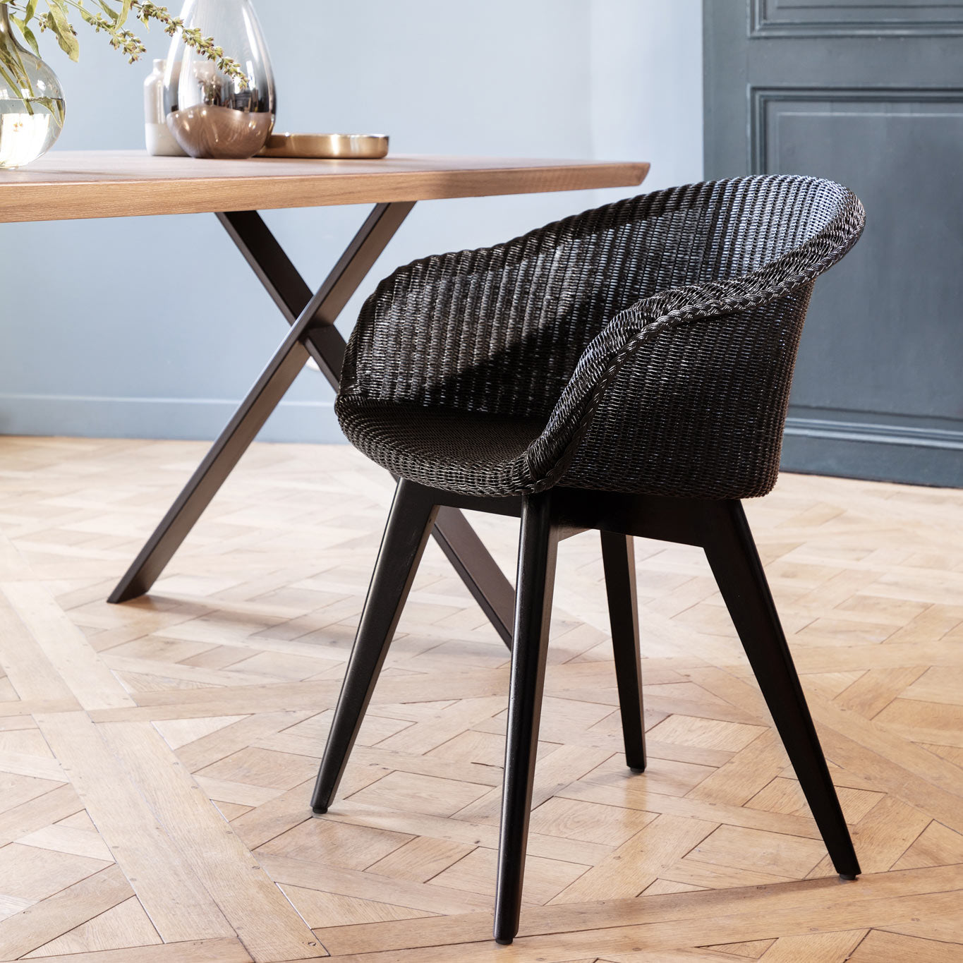 AVRIL - Dining Chair Black Wood Base