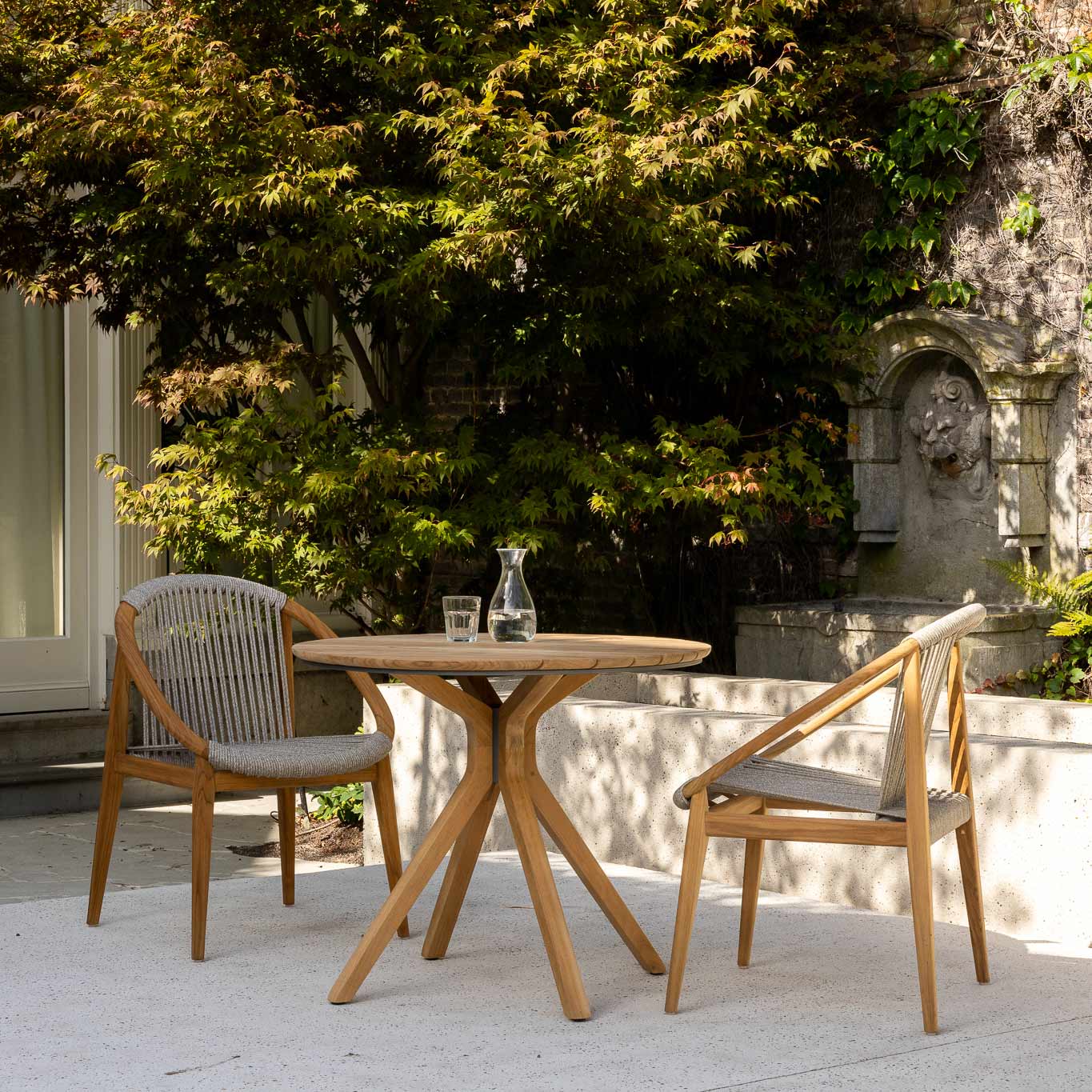 rope dining chair with armrest FRIDA by Vincent Sheppard #Teak / Dune white