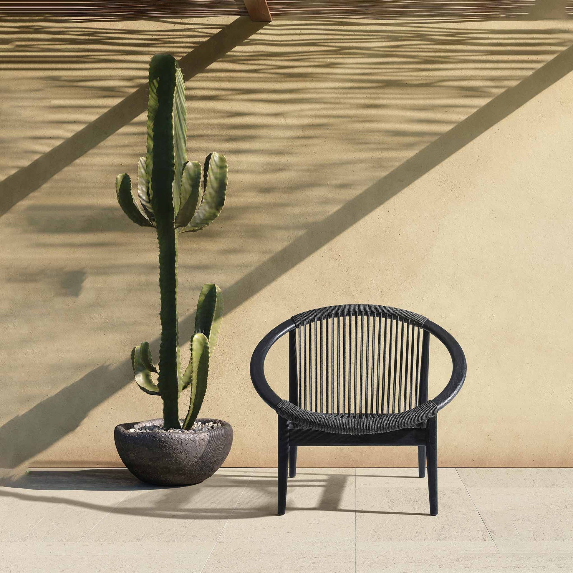 Rope Easy Chair With Armrests Frida by Vincent Sheppard #Brushed teak black / onyx