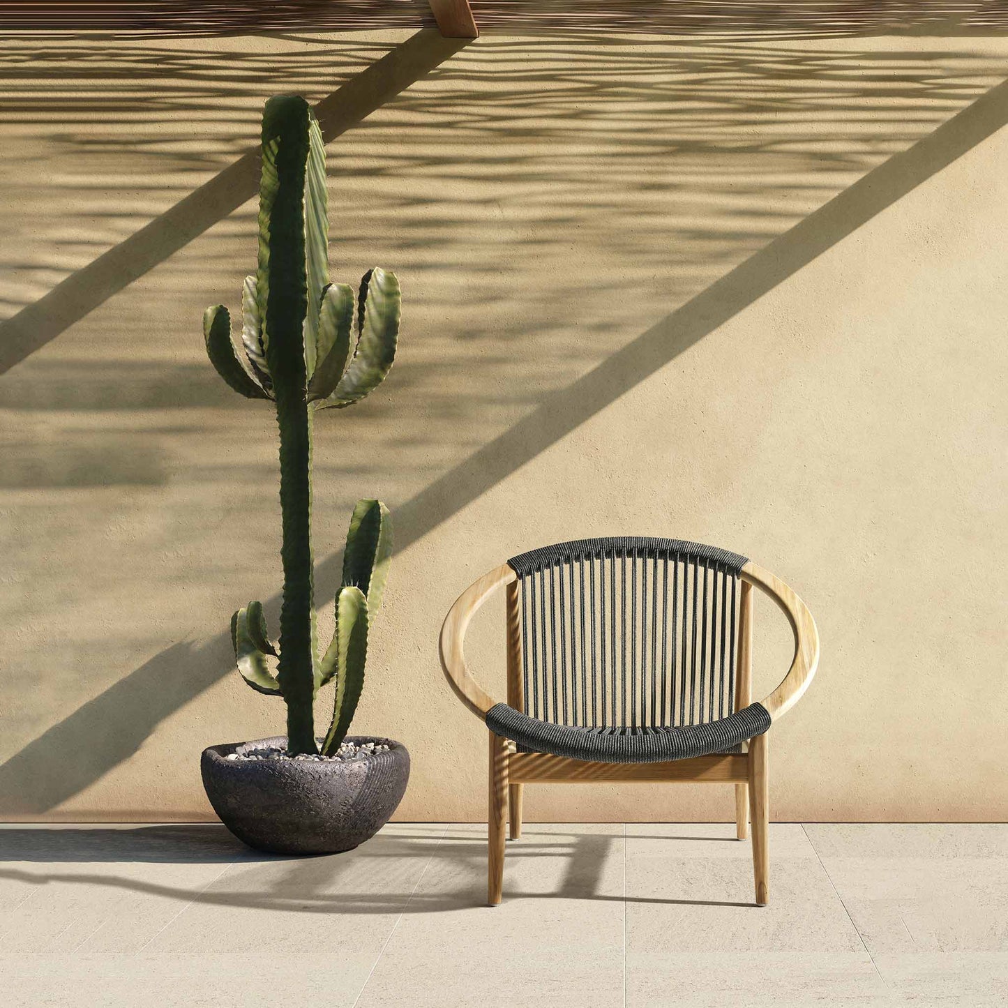 Rope Easy Chair With Armrests Frida by Vincent Sheppard #Teak / anthracite