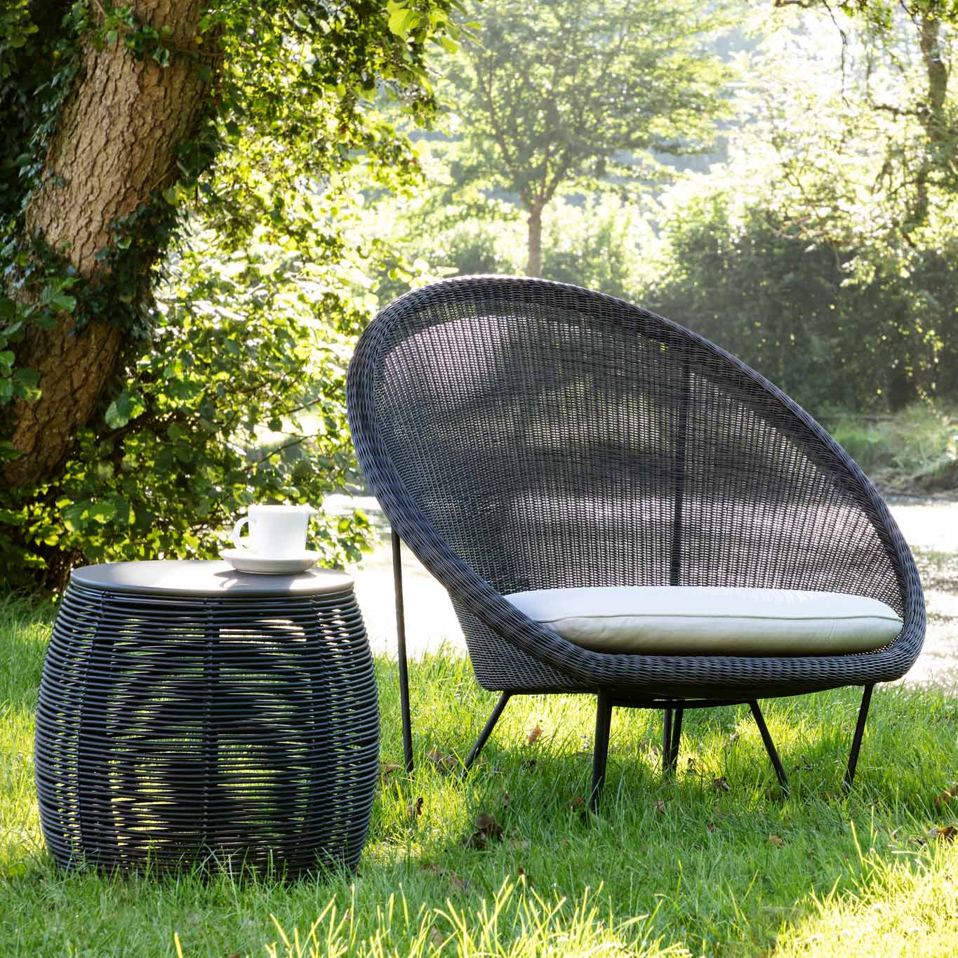 Round Wicker Side Table Ivo by Vincent Sheppard