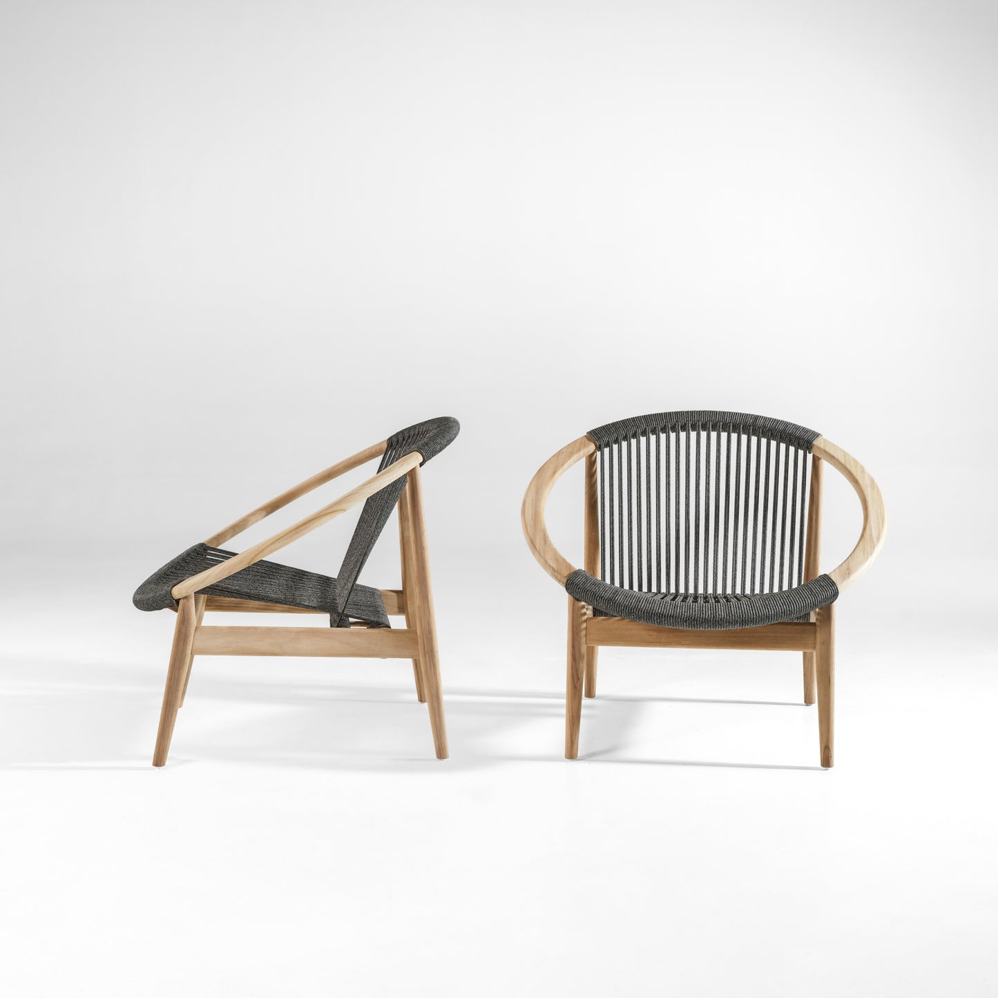 Rope Easy Chair With Armrests Frida by Vincent Sheppard #Teak / anthracite