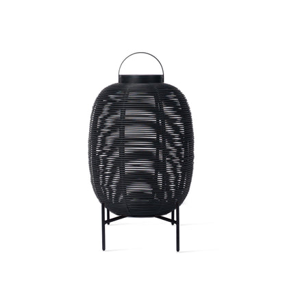 Solar powered wicker lantern with Steel Base TIKA by Vincent Sheppard #Black