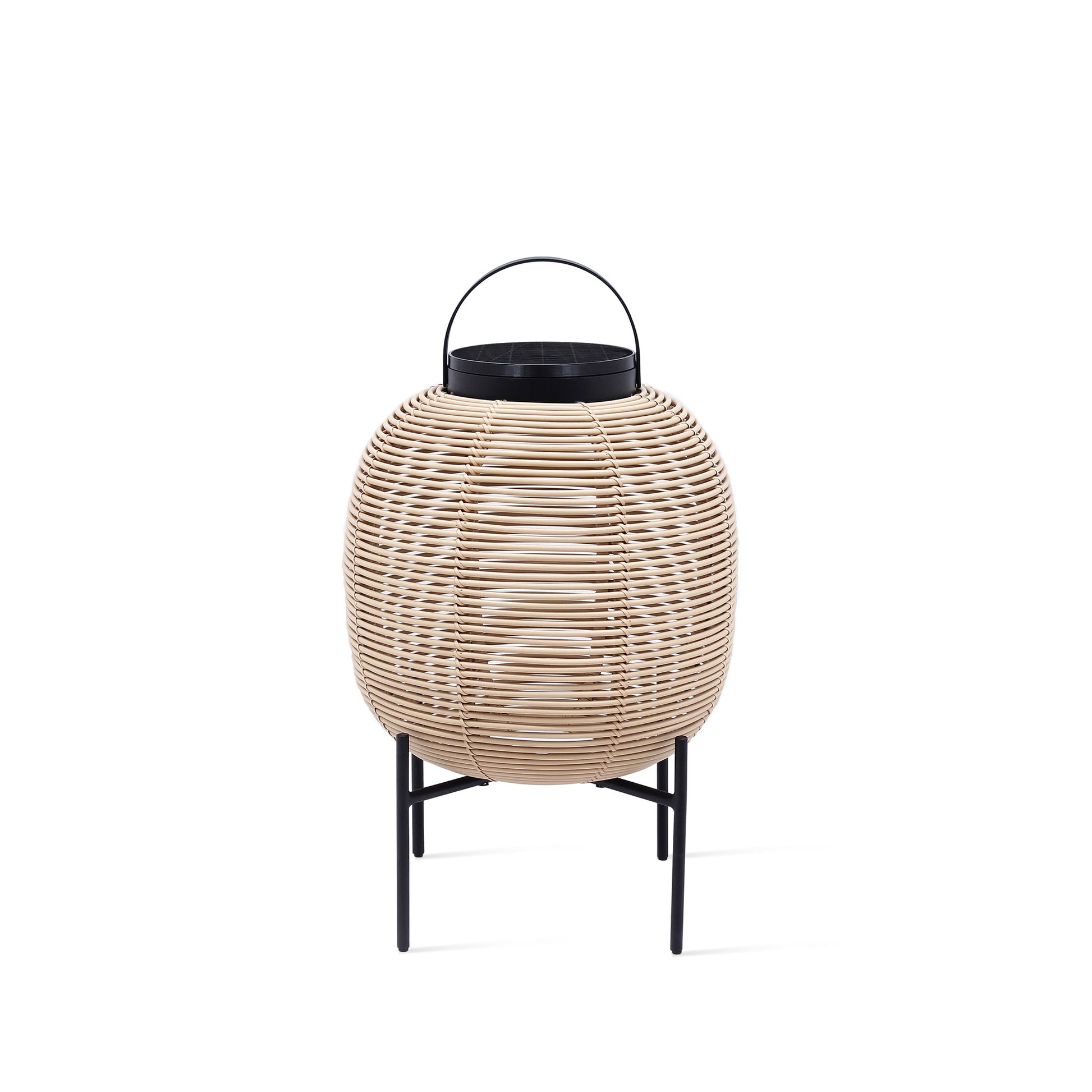 Solar powered wicker lantern with Steel Base TIKA by Vincent Sheppard #Camel