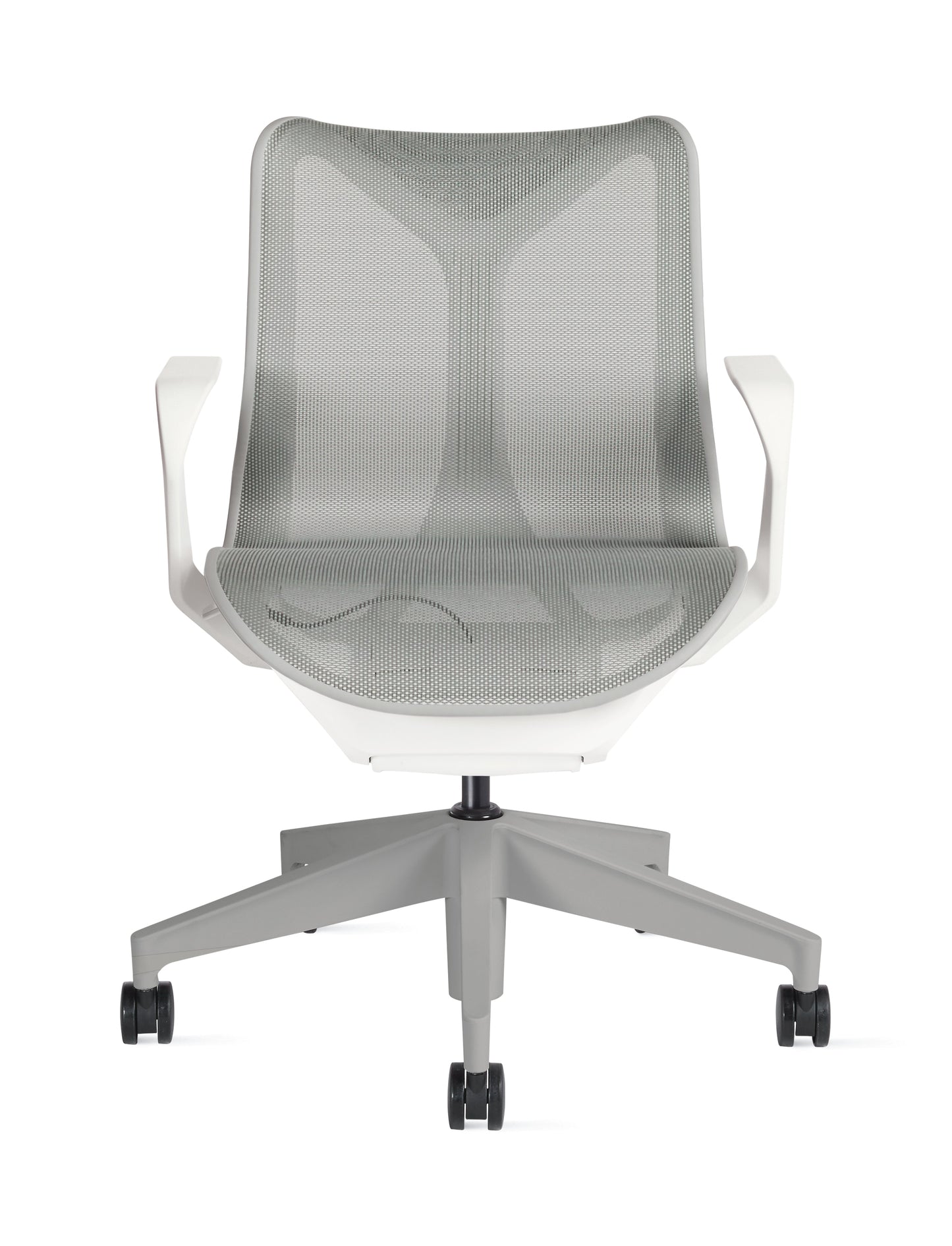 Cosm - Ergonomic Office Chair With Low Back by Herman Miller #Fixed Arm/Studio White / Mineral/2.5-inch Carpet Caster