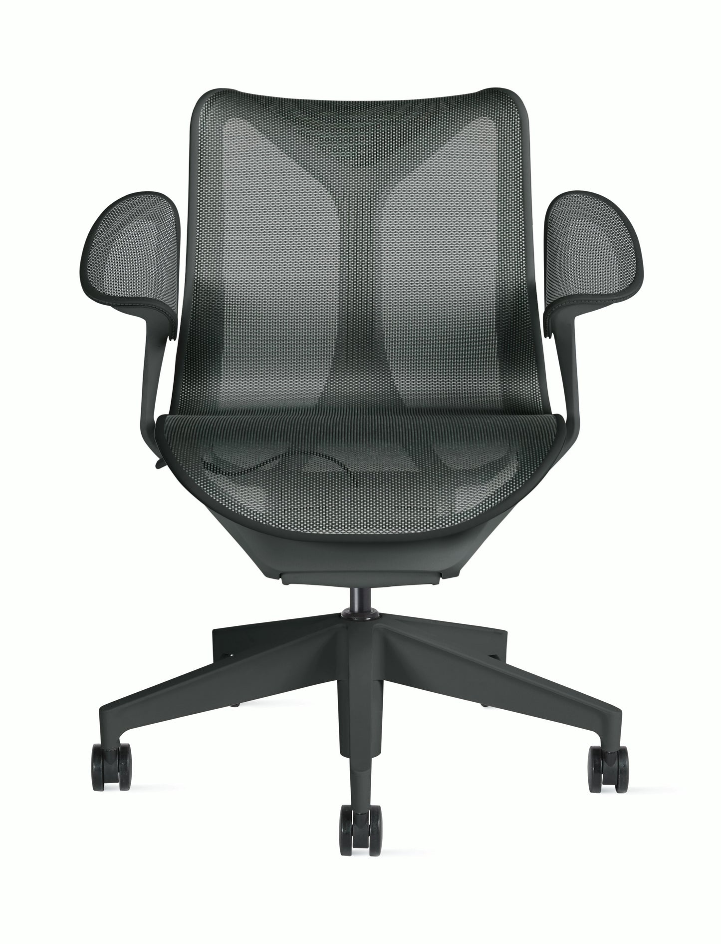 Cosm - Ergonomic Office Chair With Low Back by Herman Miller #Leaf Arm/Graphite/2.5-inch Hard Floor or Carpet Caster with Quiet Roll