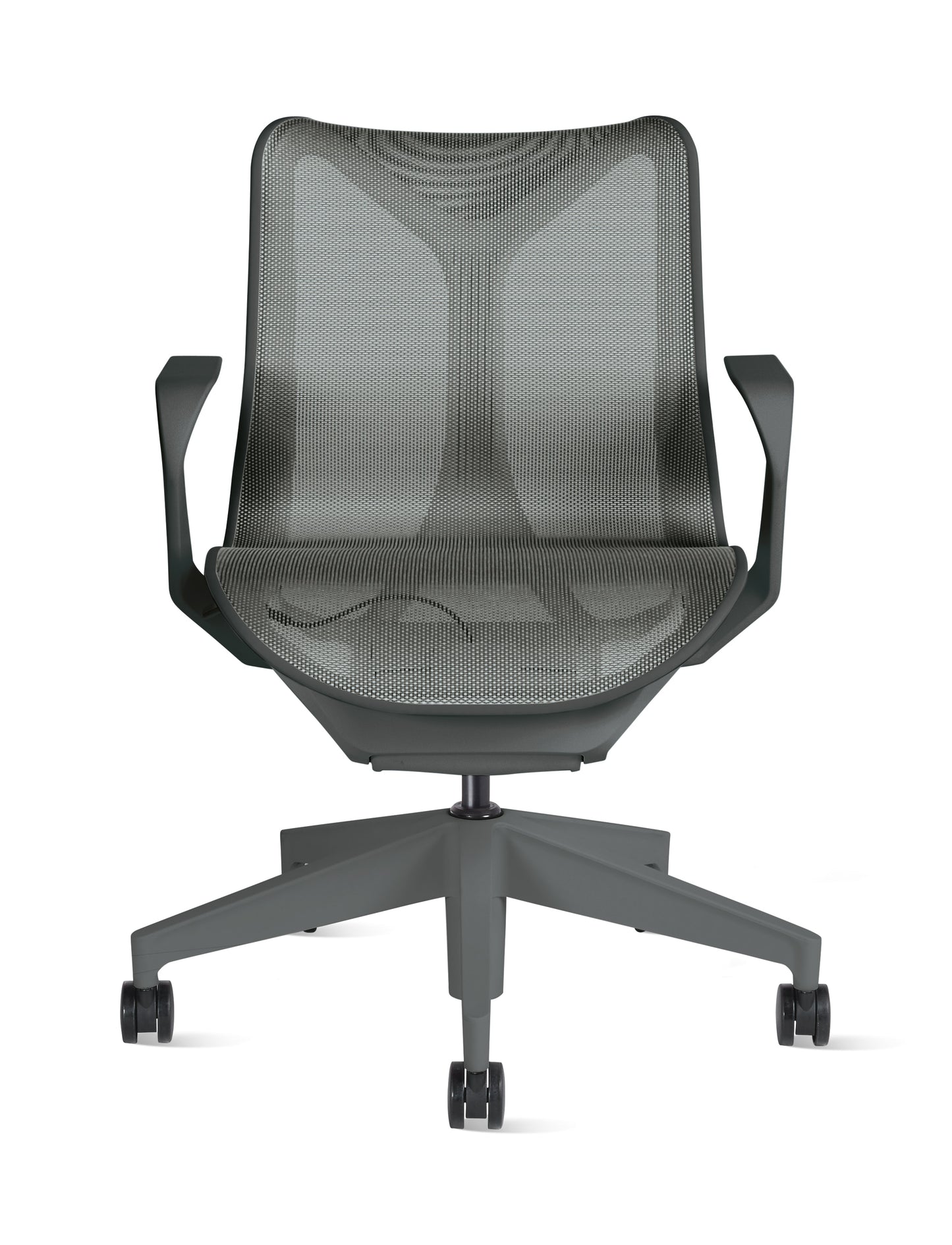 Cosm - Ergonomic Office Chair With Low Back by Herman Miller #Fixed Arm/Carbon/2.5-inch Carpet Caster