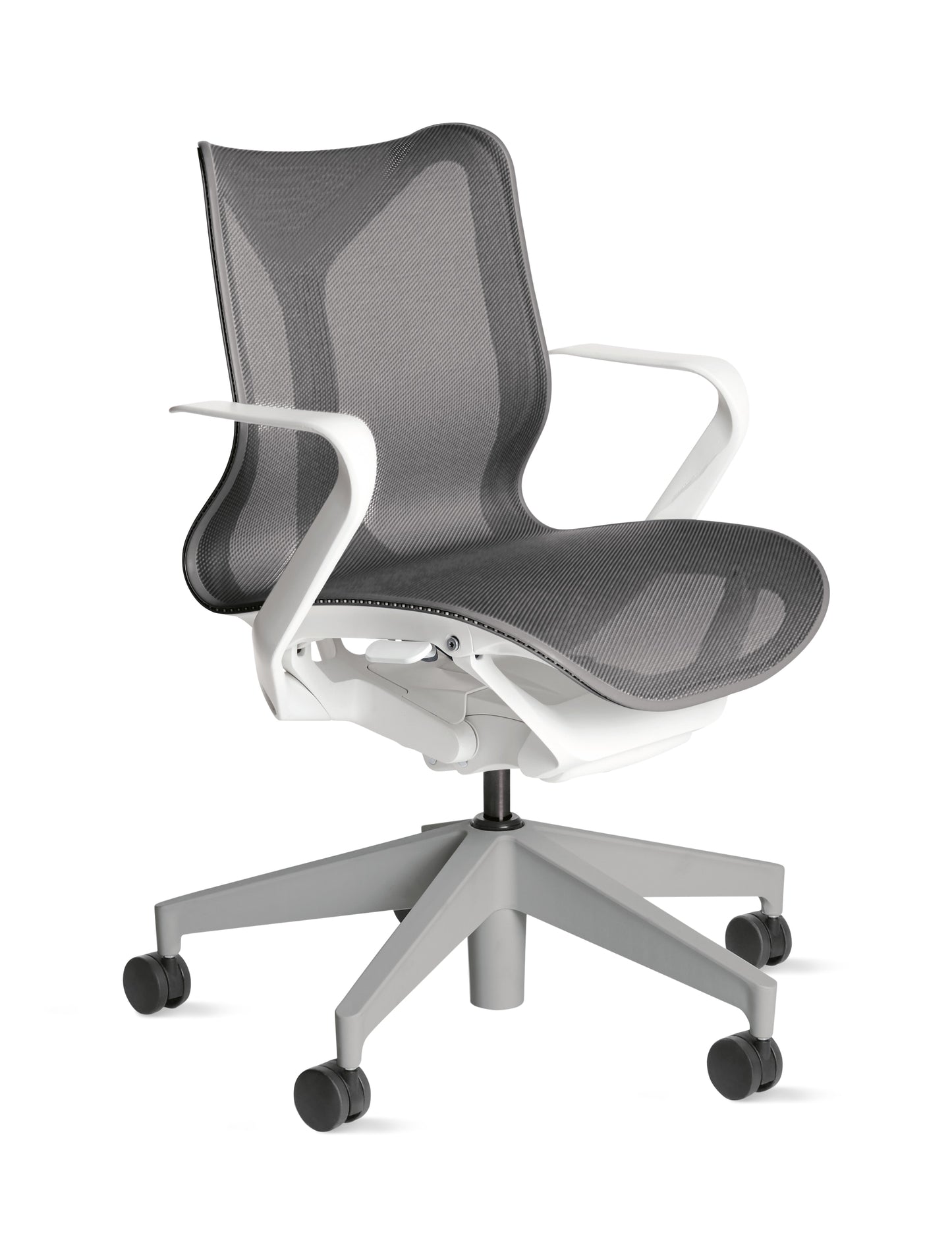 Cosm - Ergonomic Office Chair With Low Back by Herman Miller #Fixed Arm/Studio White / Graphite/2.5-inch Carpet Caster