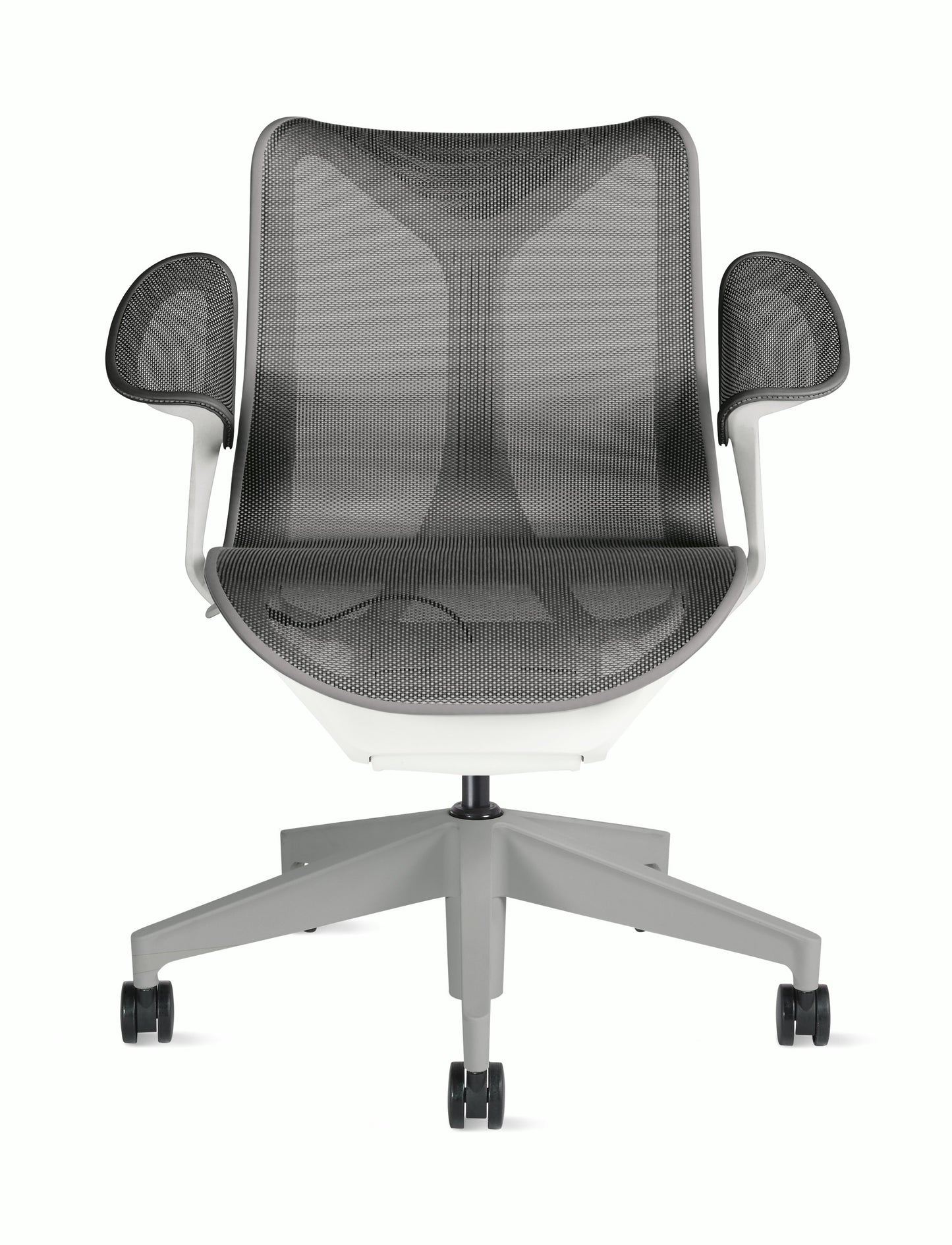 Cosm - Ergonomic Office Chair With Low Back by Herman Miller #Leaf Arm/Studio White / Graphite/2.5-inch Carpet Caster