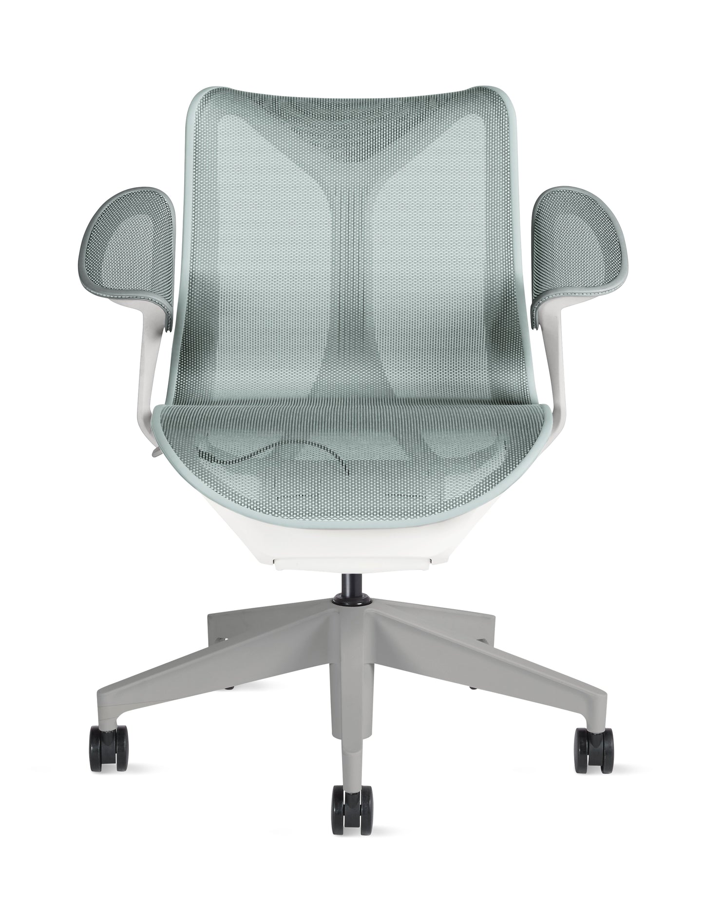 Cosm - Ergonomic Office Chair With Low Back by Herman Miller #Leaf Arm/Studio White / Glacier/2.5-inch Carpet Caster