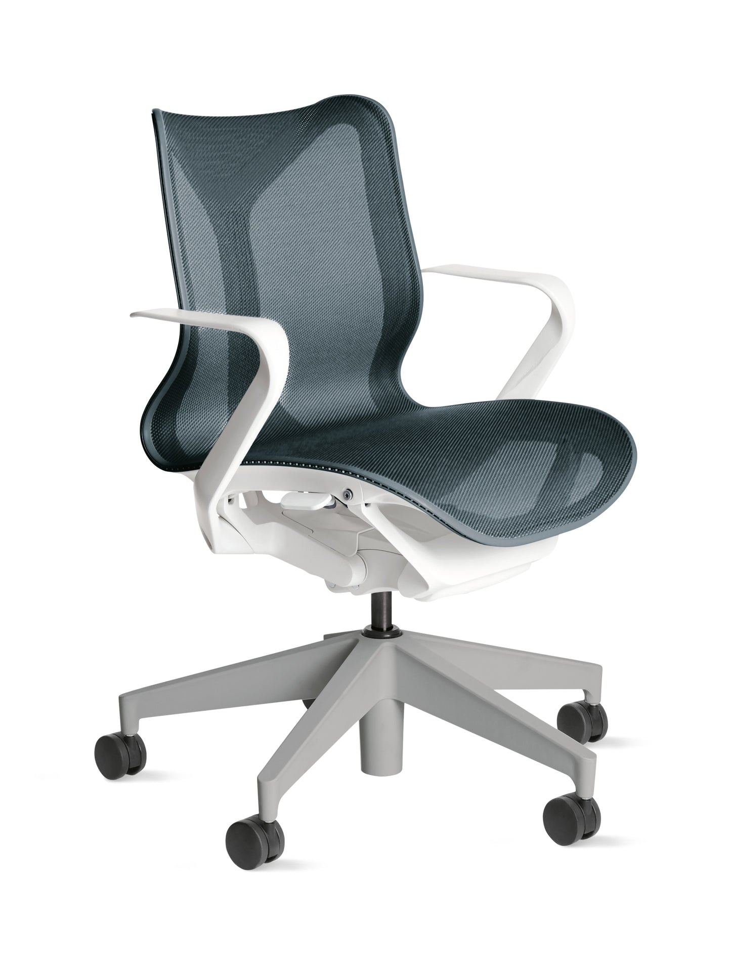 Cosm - Ergonomic Office Chair With Low Back by Herman Miller #Fixed Arm/Studio White / Nightfall/2.5-inch Carpet Caster
