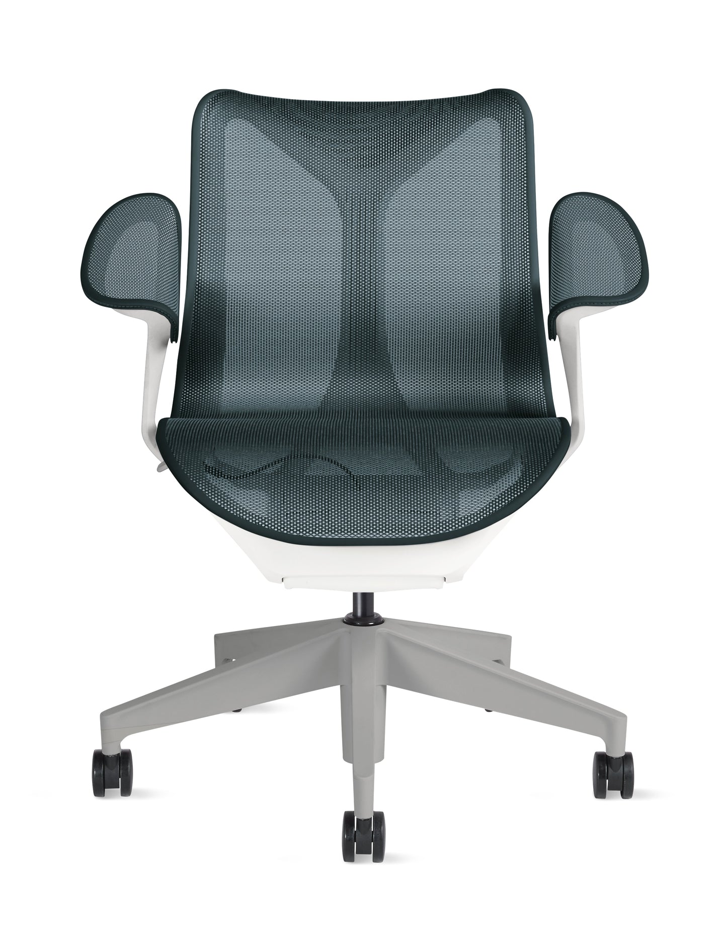 Cosm - Ergonomic Office Chair With Low Back by Herman Miller #Leaf Arm/Studio White / Nightfall/2.5-inch Carpet Caster
