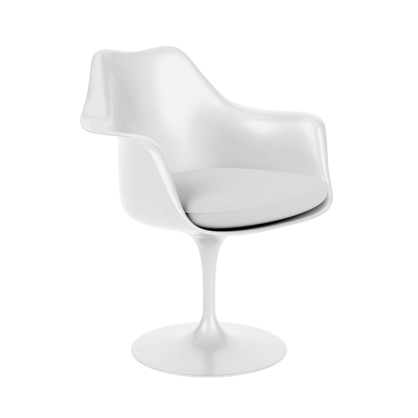 Saarinen Tulip - Armchair with fabric seat cushion by Knoll #White