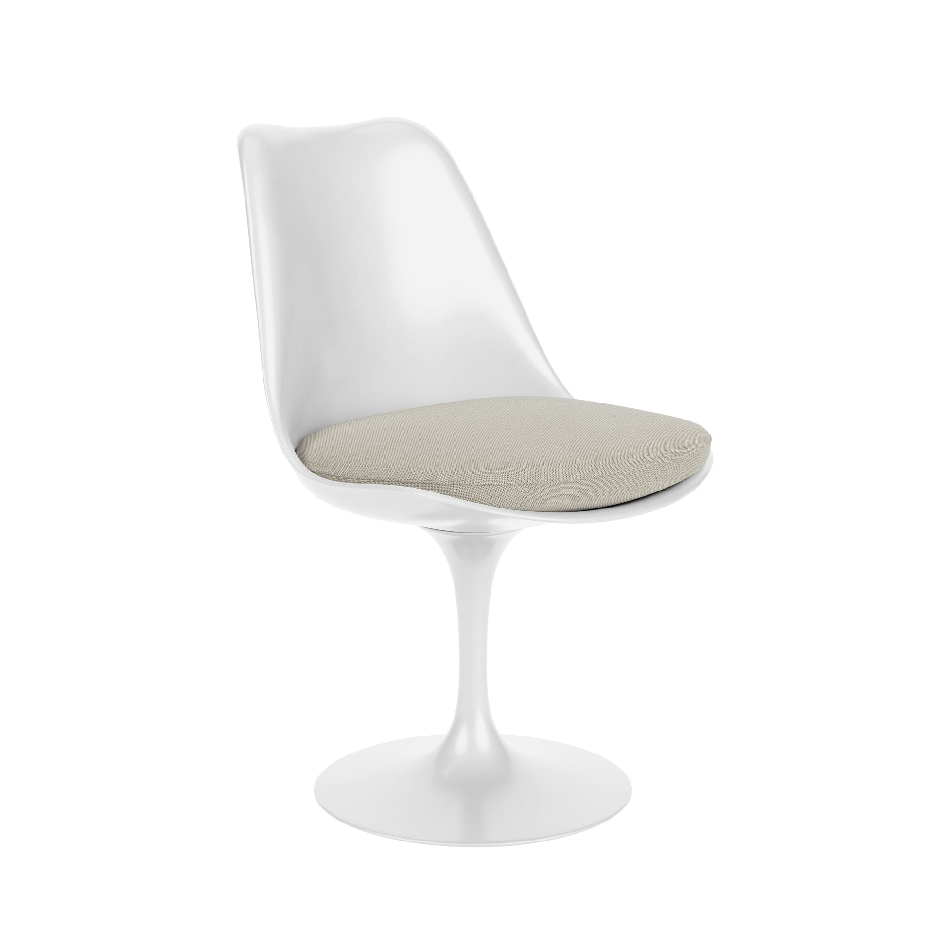 Saarinen Tulip - Side Chair with fabric seat cushion by Knoll #white