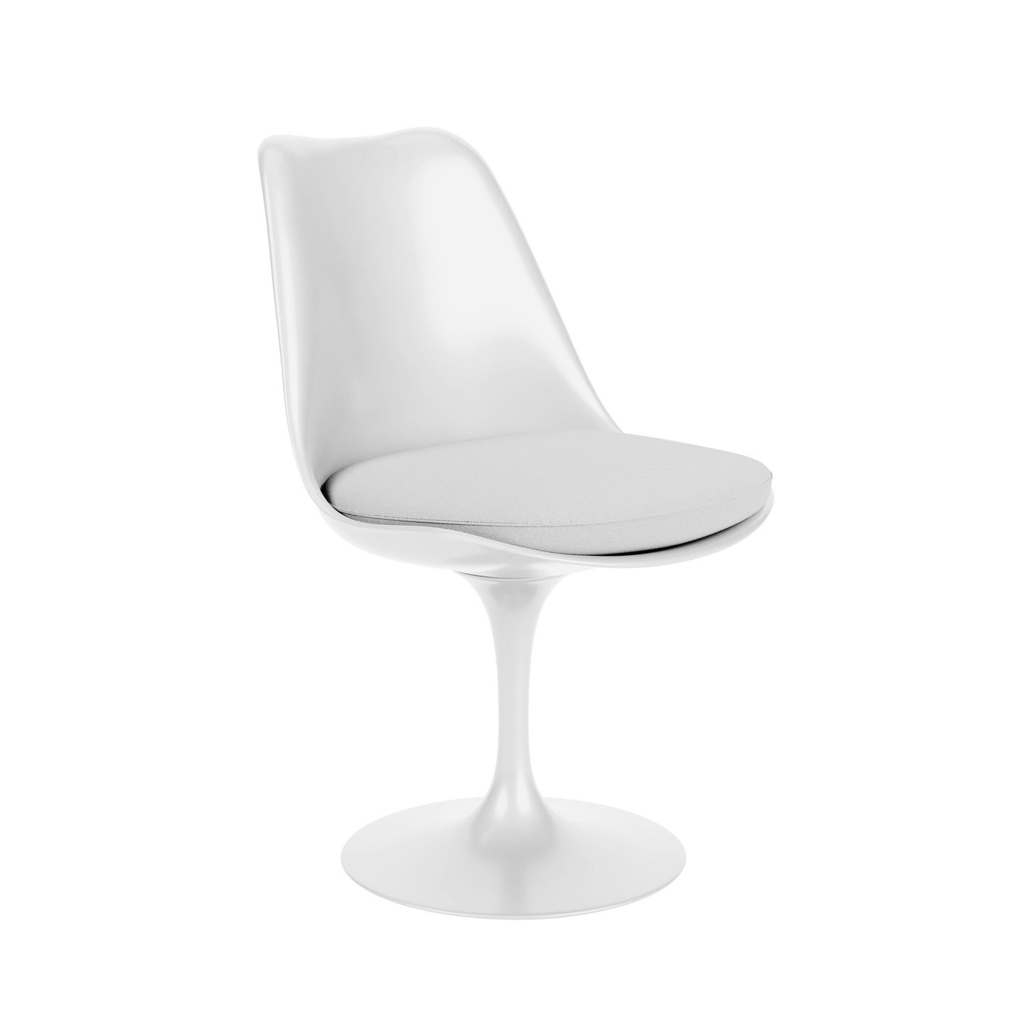 Saarinen Tulip - Side Chair with fabric seat cushion by Knoll #white