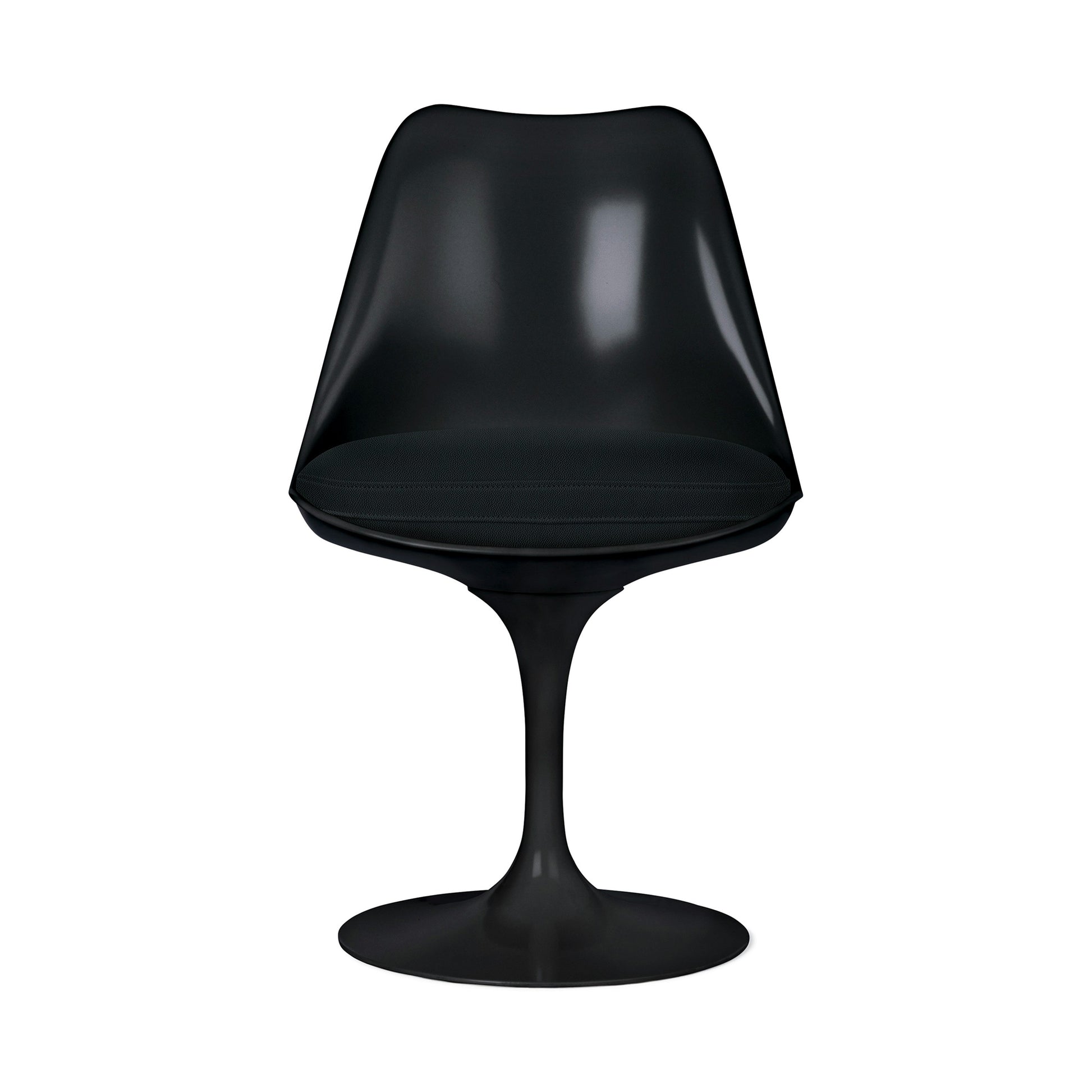 Saarinen Tulip - Side Chair with fabric seat cushion by Knoll #black