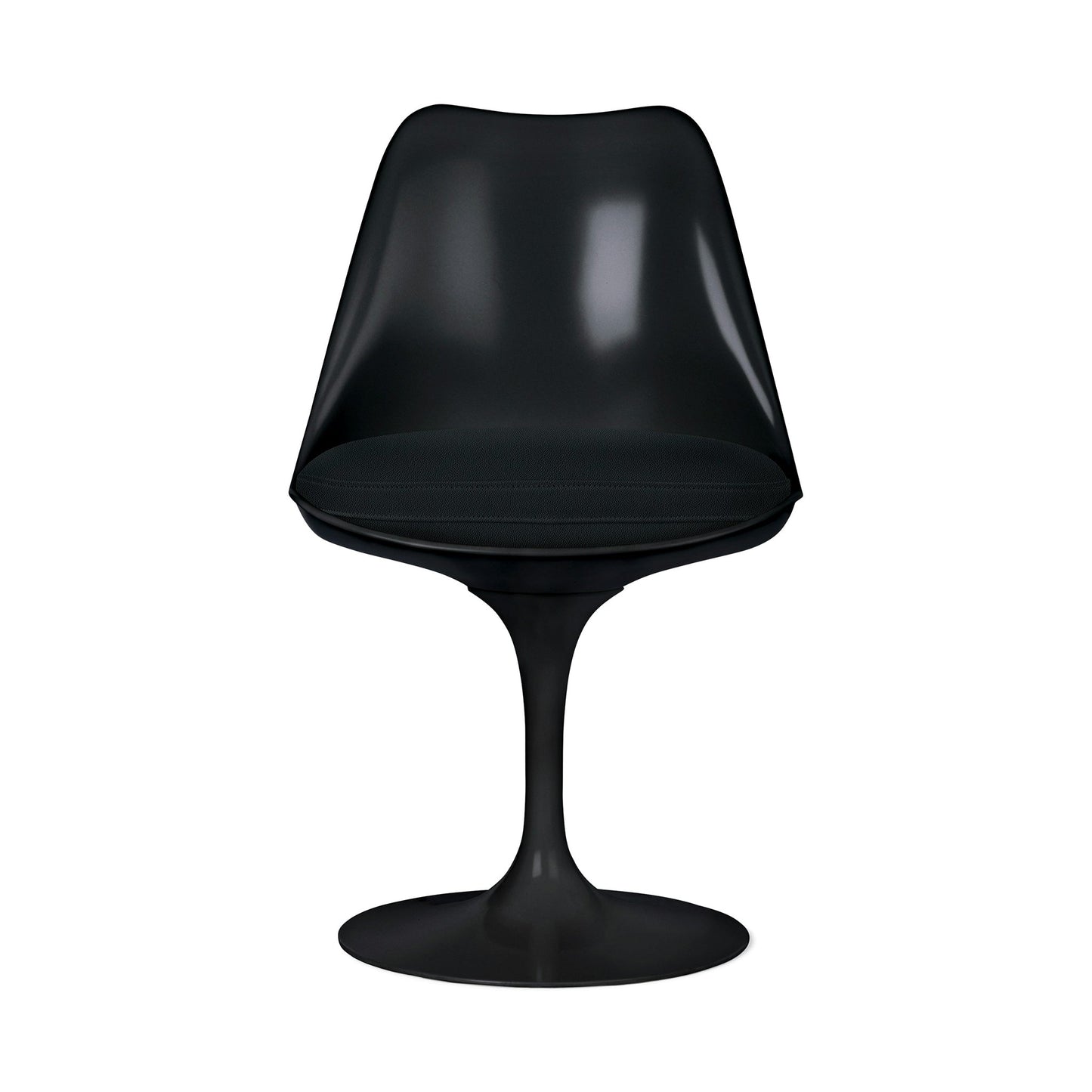 Saarinen Tulip - Side Chair with fabric seat cushion by Knoll #black