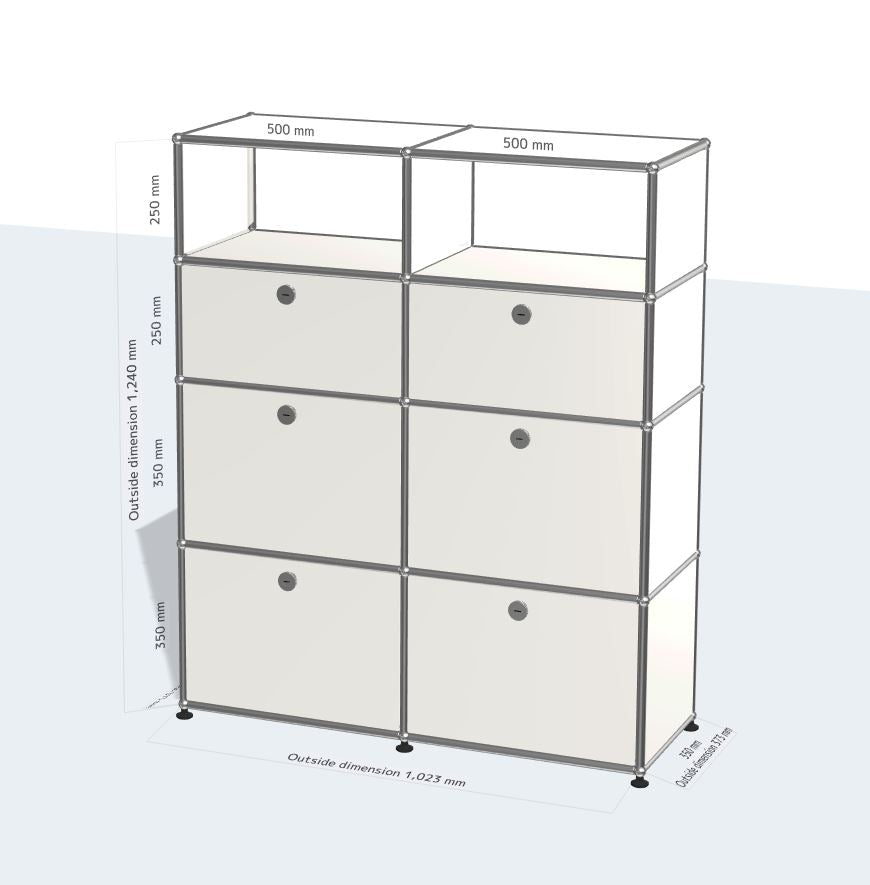 2x4 모듈 하이보드 (6 도어 & 2 top open compartments) [W1023XD373XH1240]