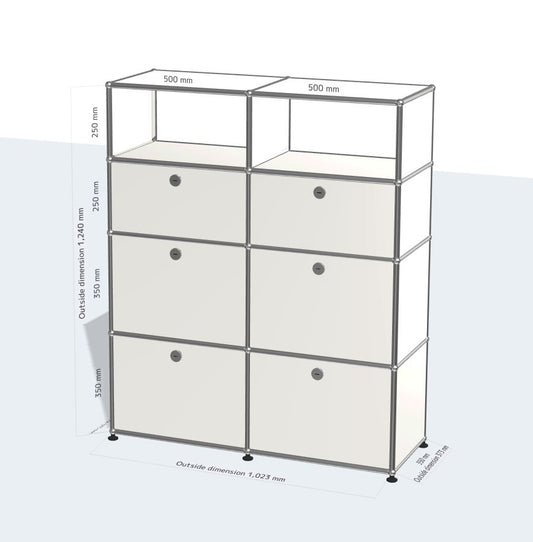 2x4 모듈 하이보드 (6 도어 & 2 top open compartments) [W1023XD373XH1240]