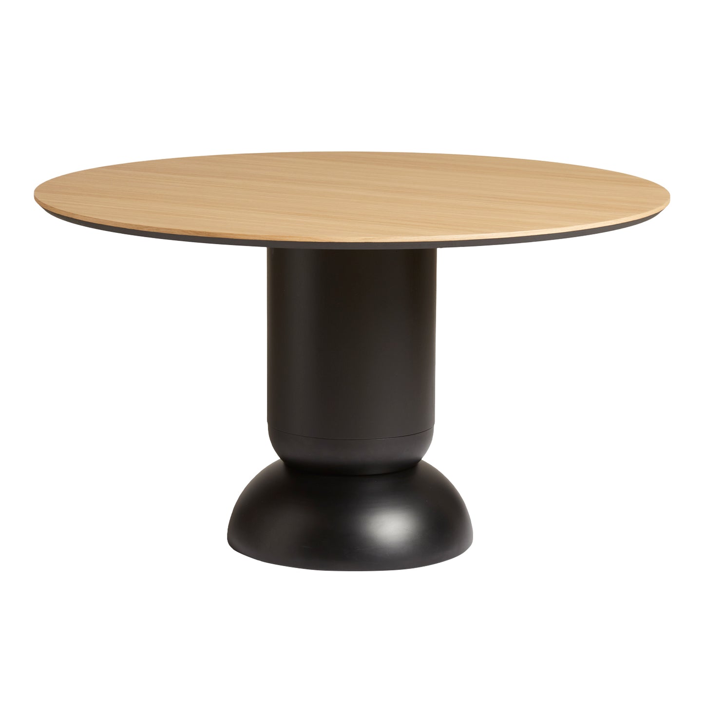 Ludo dining table, 130 cm, black - white pigmented lacquered oak