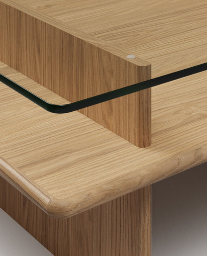 Parallel coffee table, 60 x 120 cm, white lacquered oak