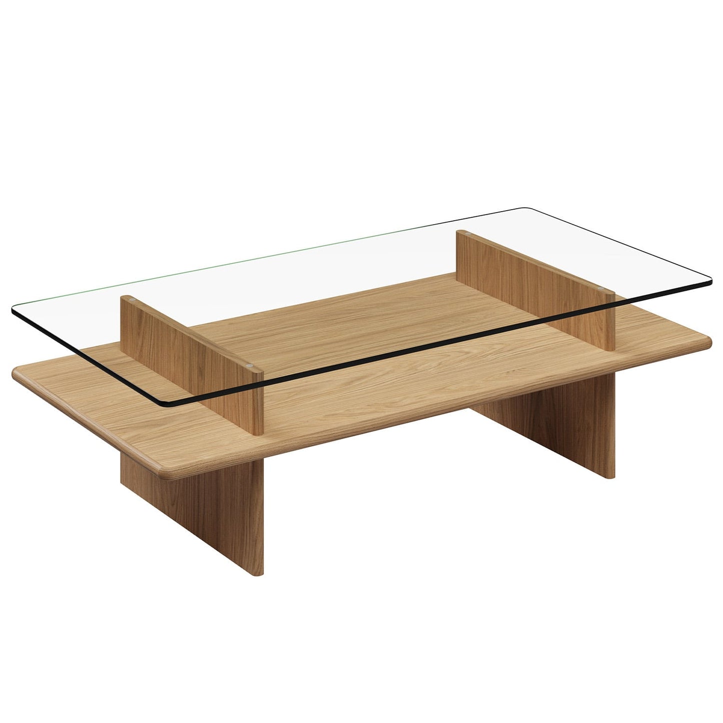Parallel coffee table, 60 x 120 cm, white lacquered oak